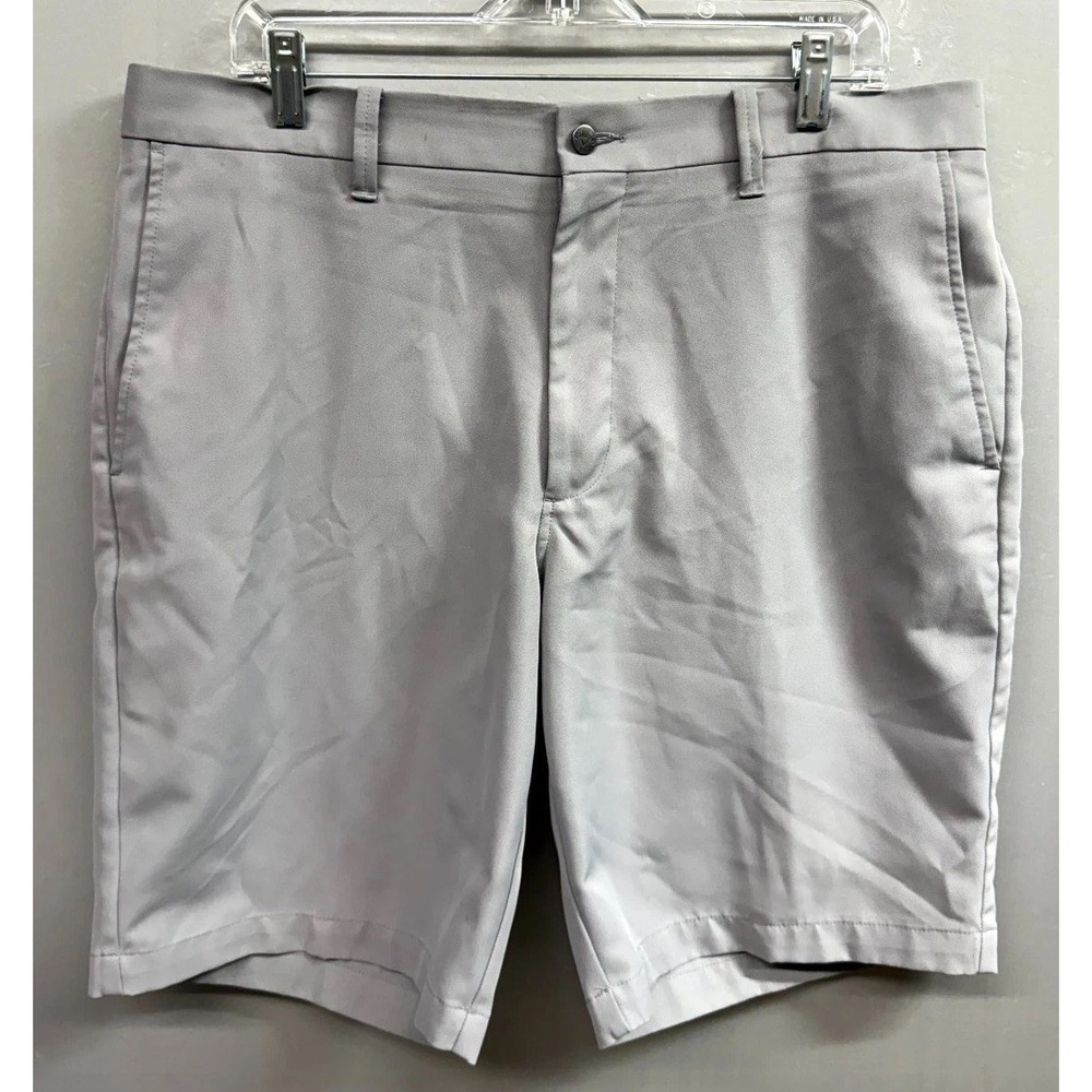 Callaway Chino Shorts Mens 36 Gray Flat Front Resort Wear Zip Fly Golf Tennis